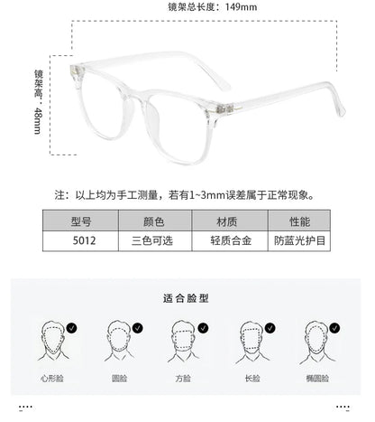 Round Transparent Frame Computer Glasses with Anti BlueLight