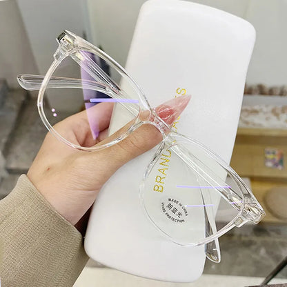 Round Transparent Frame Computer Glasses with Anti BlueLight