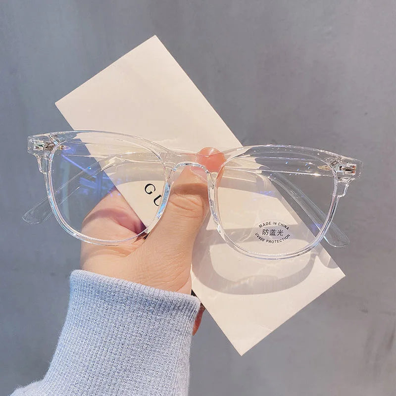 Round Transparent Frame Computer Glasses with Anti BlueLight