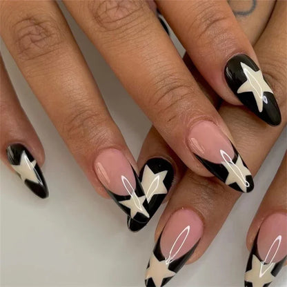 Short Medium Ballerina/Coffin Full Coverage Press On Nails with Art Designs