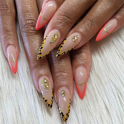 Short Medium Ballerina/Coffin Full Coverage Press On Nails with Art Designs