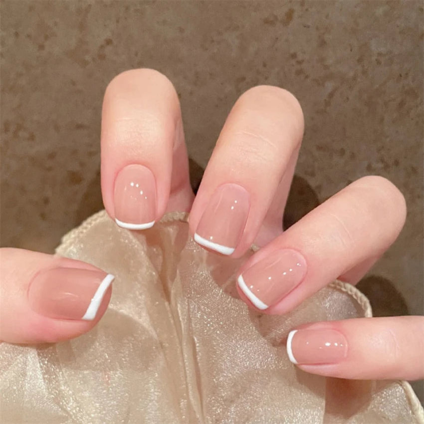 Short Round/Square Ballerina Full Coverage Press on Nails with Art Design