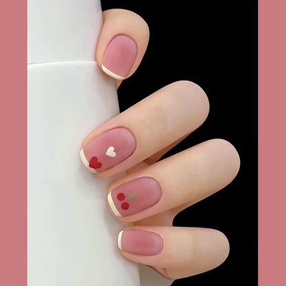 Short Round/Square Ballerina Full Coverage Press on Nails with Art Design