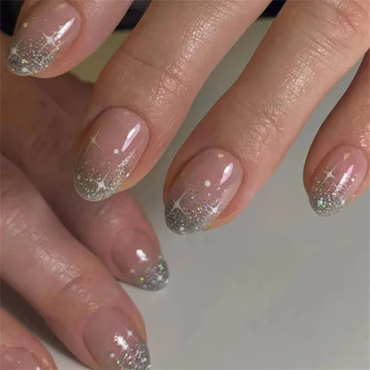 Short Medium Ballerina/Coffin Full Coverage Press On Nails with Art Designs