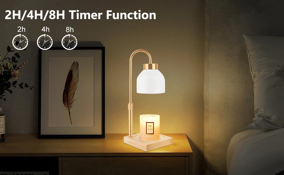 Plugin Candle Warmer Table Lamp with Auto Timer & Light Dimmer