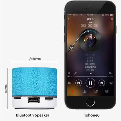 Mini Wireless Bluetooth Speaker with Colorful LED Lights & USB port