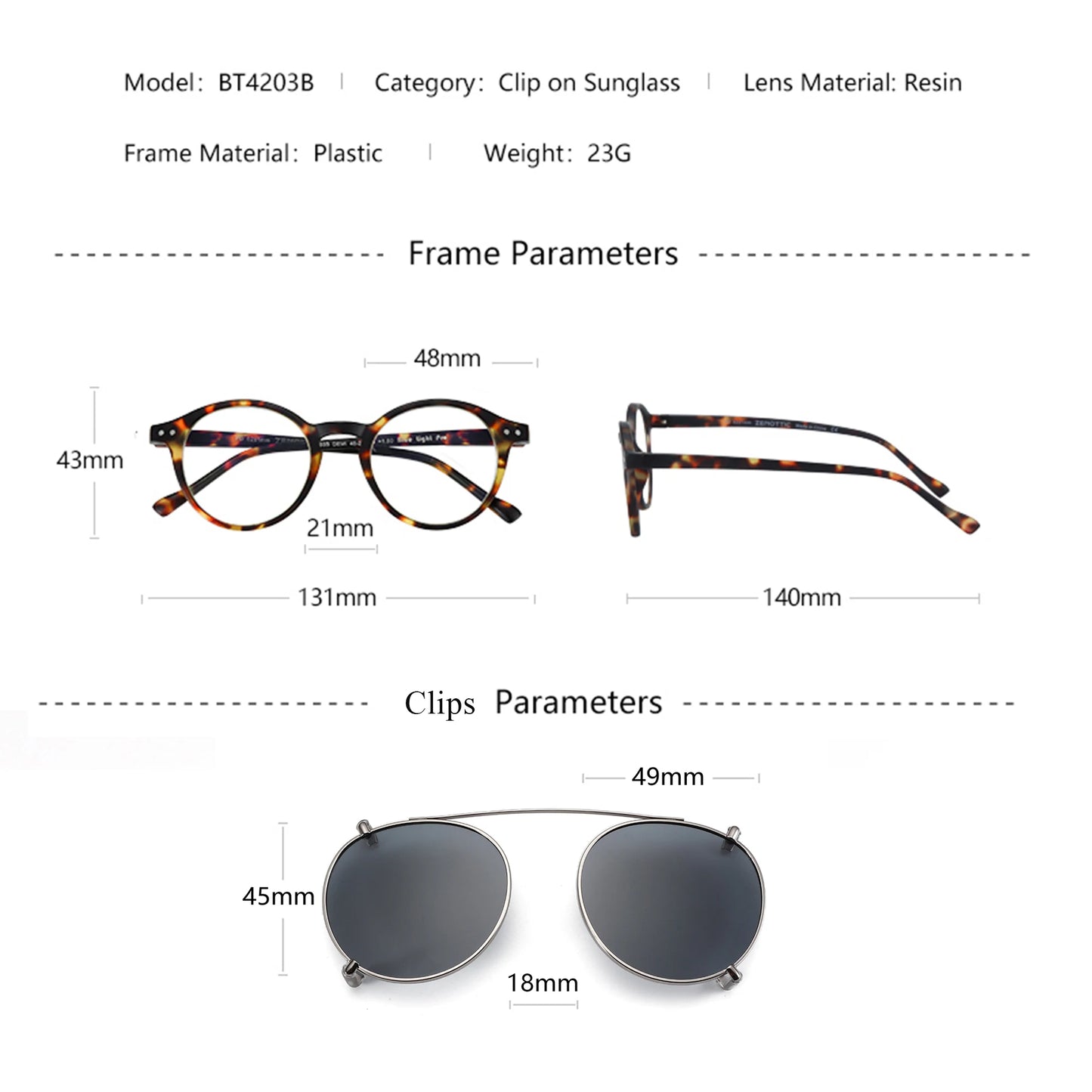 Steampunk Style Glasses (Anti Blue Light Blocking Eyewear) + Clip Lenses (Polarized Sunglasses Clips) for Women & Men