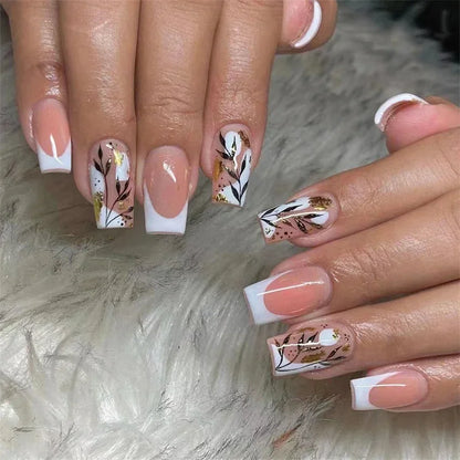 Short Medium Ballerina/Coffin Full Coverage Press On Nails with Art Designs