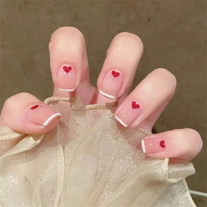 Short Round/Square Ballerina Full Coverage Press on Nails with Art Design