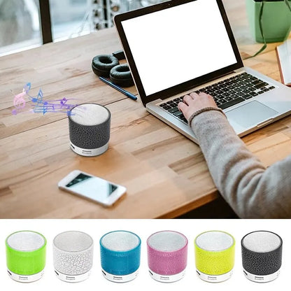 Mini Wireless Bluetooth Speaker with Colorful LED Lights & USB port