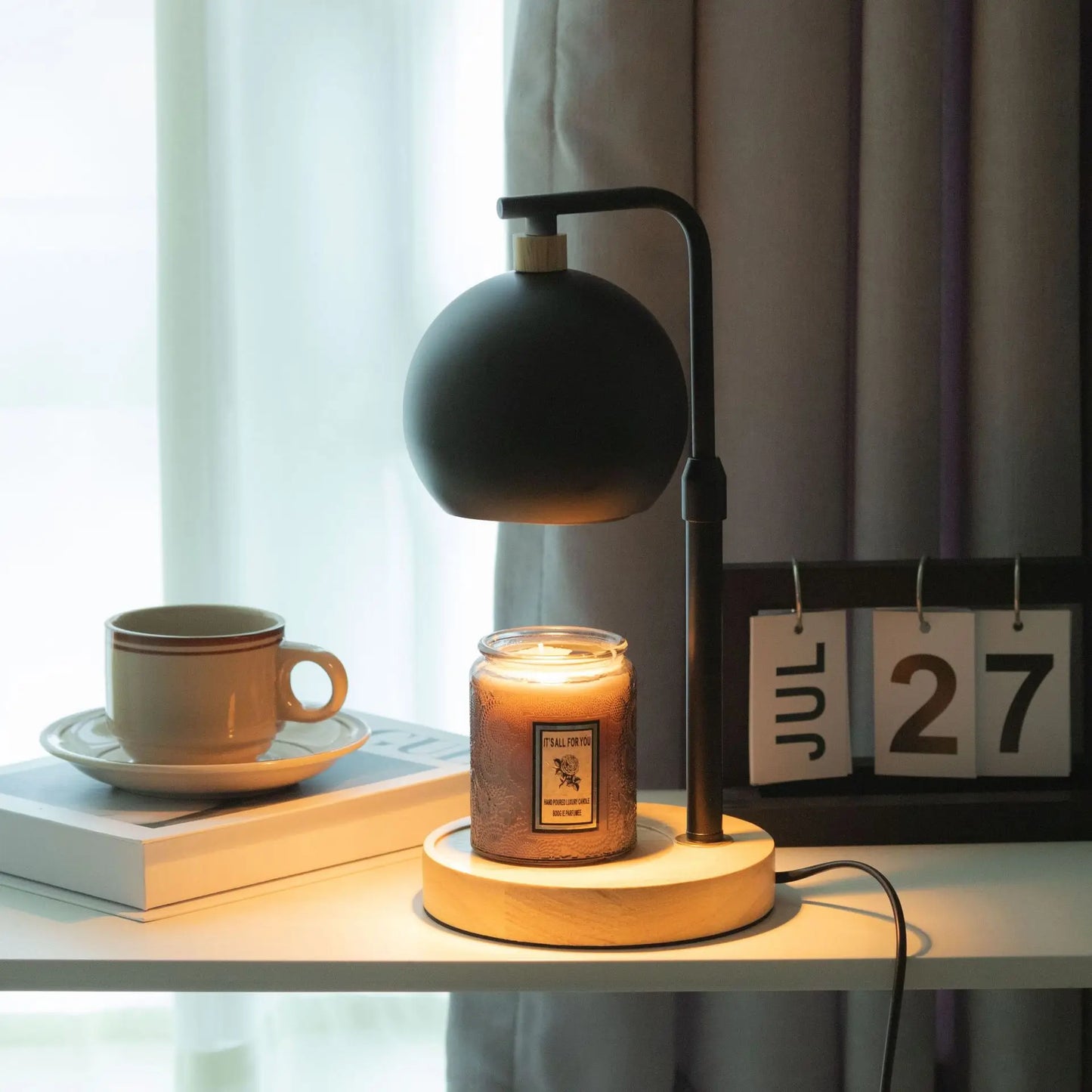 Electric Candle Warmer Lamps with Adjustable Height, Brightness & Timer