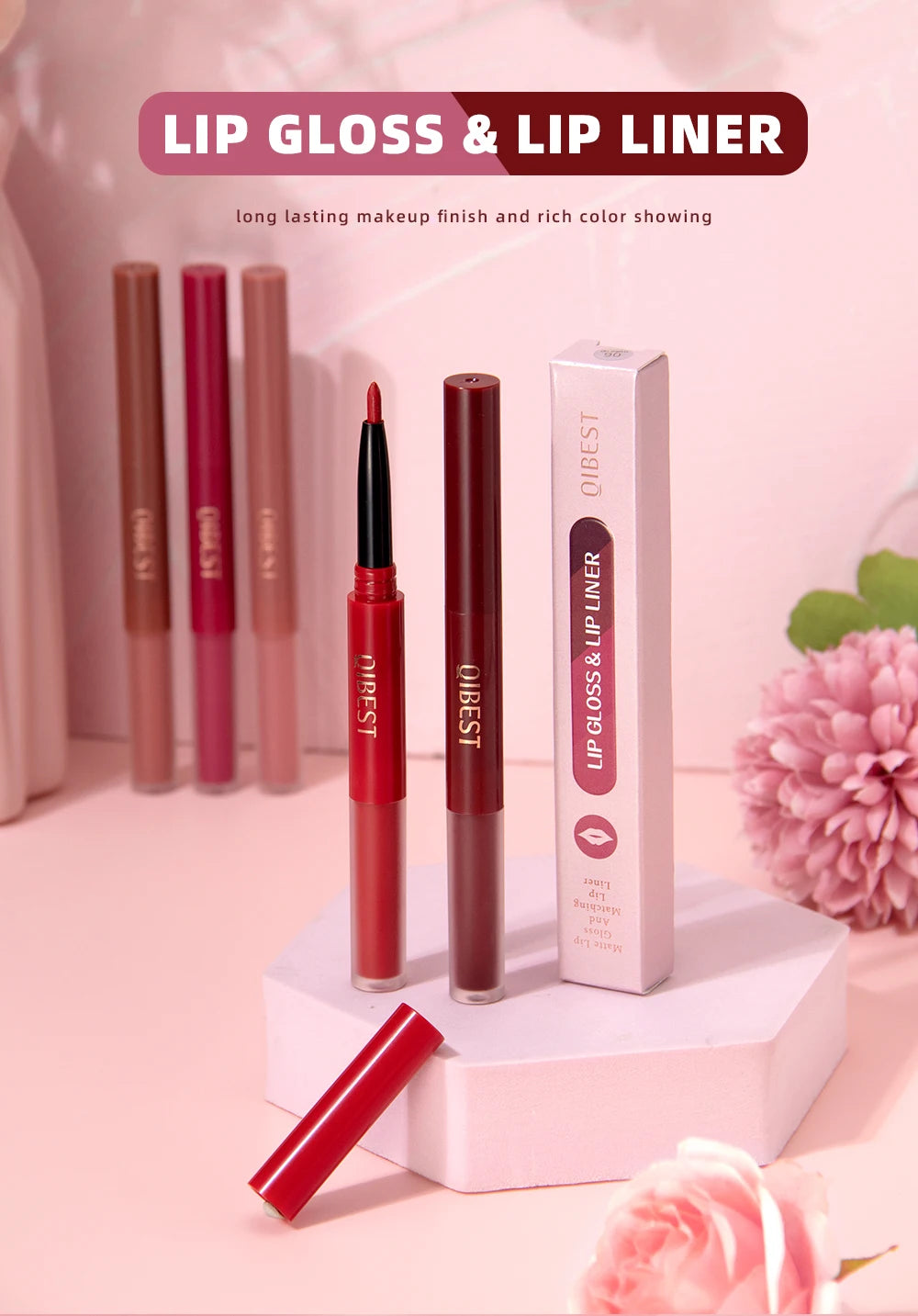 Double Ended Matte Waterproof Lip Pen