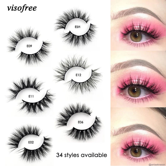 Natural Reusable 3D Mink Eyelashes Strips