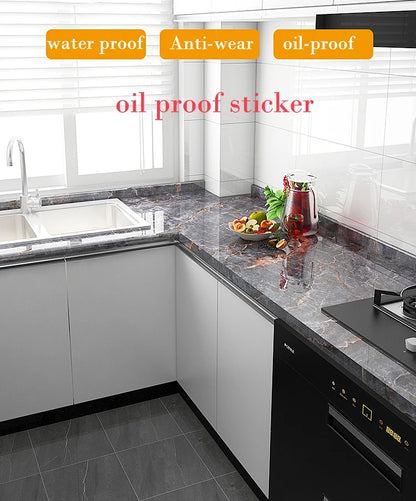 Marble Oil-Proof & Waterproof Self-Adhesive Renovation Tile Sticker