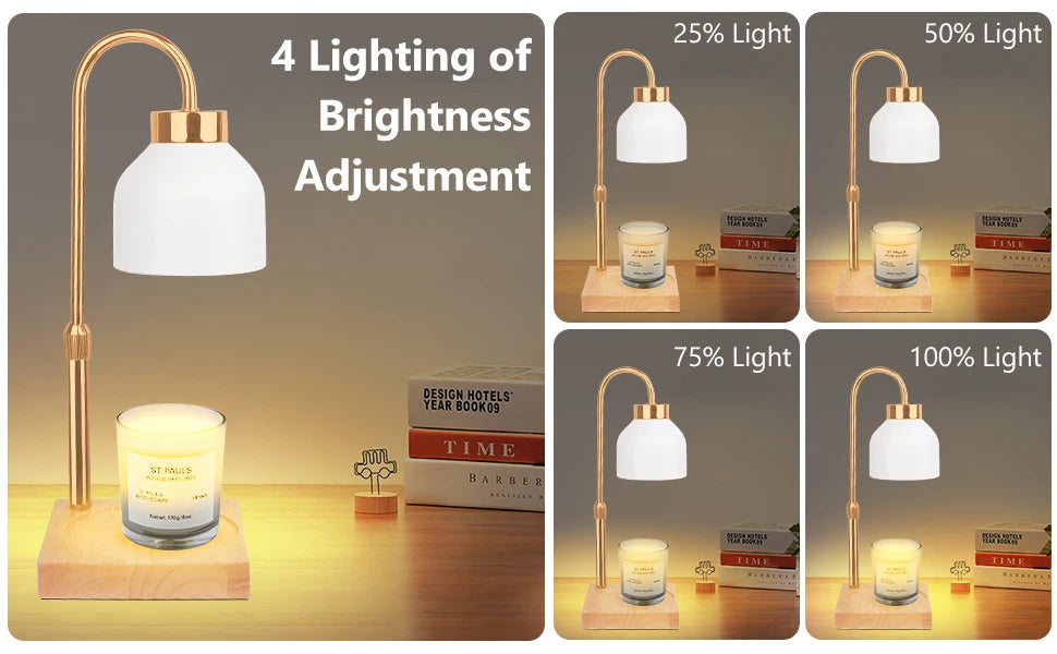 Plugin Candle Warmer Table Lamp with Auto Timer & Light Dimmer