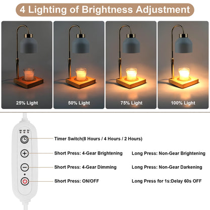 Plugin Candle Warmer Table Lamp with Auto Timer & Light Dimmer