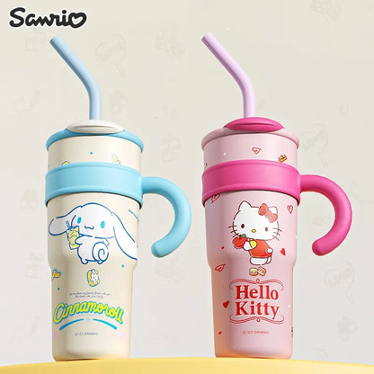 Sanrio Cute Hello Kitty Stainless Steel Insulated Tumbler with Straw & Lid