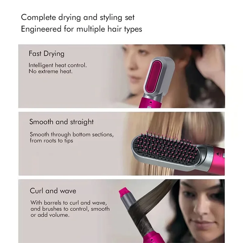 5 in 1 Hair Dryer or Hot Comb Styling Set